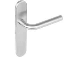 Gatdeel links Recht op schild verdekt ovaal 219x40mm met nokken blind rvs EN1906/4