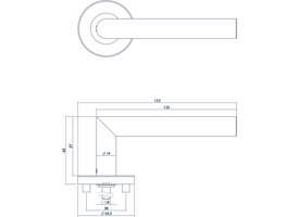 Deurkruk Jura op rozet verdekt ø55x8mm met nokken EN1906/4 rvs