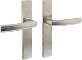 Deurkruk Blok op schild verdekt rechthoekig 219x40mm met nokken blind rvs EN1906/4