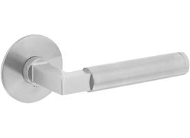 Deurkruk Baustil op rozet verdekt met magneet ø55x3mm met nokken rvs