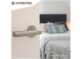Deurkruk Baustil op rozet verdekt met magneet ø55x3mm met nokken rvs