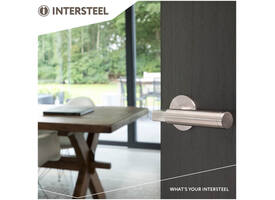 Deurkruk Baustil op rozet verdekt met magneet ø55x3mm met nokken rvs
