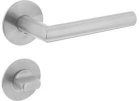 Deurkruk Jura op rozet verdekt met magneet ø55x3mm met nokken en WC-sluiting met stift 7x7mm rvs
