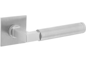 Deurkruk Baustil op rozet verdekt met magneet 55x55x3mm met nokken rvs