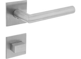 Deurkruk Jura op rozet verdekt met magneet 55x55x3mm met nokken en WC-sluiting met stift 7x7mm rvs