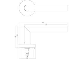 Deurkruk Jura met rozet verdekt ATP ø51x10mm met nokken rvs