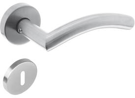 Deurkruk Lisa/90° met rozet verdekt ATP ø51x10mm met nokken en sleutelrozetten rvs