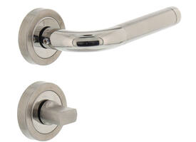 Deurkruk Agatha met rozet verdekt ATP ø51x10mm met nokken en WC-sluiting met stift 8x8mm rvs