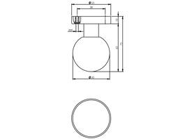 Knoprozet verdekt ø53x10mm met nokken en vaste knop bol rvs