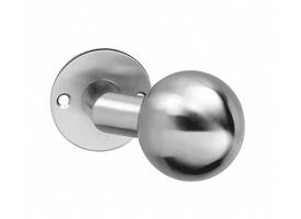 Knoprozet Ø51x2mm met vaste knop bol/schuin rvs
