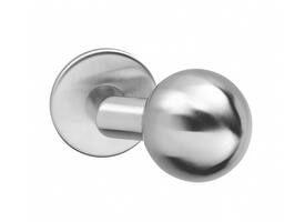 Knoprozet verdekt ø53x5mm met nokken en vaste knop bol/schuin rvs