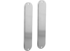 Schilden ovaal 220x41x8mm geheel blind rvs
