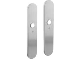 Schilden ovaal verdekt 220x42x8mm blind rvs