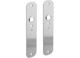 Schilden afgerond 190x42x2mm blind rvs