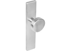 Knopschild rechthoekig verdekt 219x41x8mm met nokken en vaste knop plat blind rvs