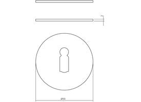 Sleutelrozetten zelfklevend ø55x2mm rvs