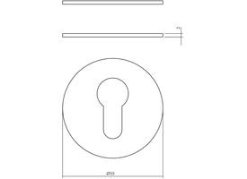Cilinderrozetten zelfklevend ø55x2mm rvs