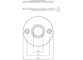 Rozetten Ø51x2mm rvs