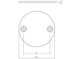 Afdekrozet Ø51x2mm rvs