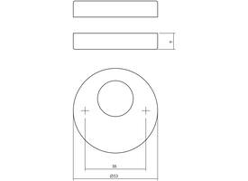 Rondcilinderrozetten verdekt ø53x9mm rvs