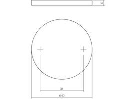 Afdekrozet verdekt ø53x5mm rvs
