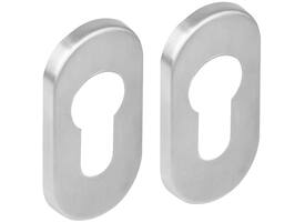 Cilinderrozetten verdekt ovaal 65x30x5mm rvs