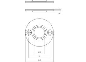 Rozetten ø42x2mm rvs