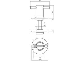 WC-sluiting ø42x2mm met stift 8x8mm rvs