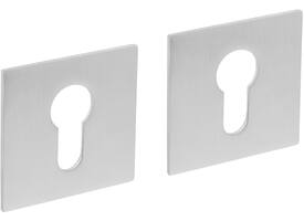 Cilinderrozetten verdekt met magneet 55x55x3mm en nokken rvs