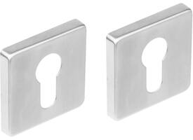 Cilinderrozetten verdekt 53x53x8mm met nokken rvs