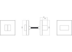 WC-sluiting verdekt 53x53x8mm zonder venster met nokken en stift 6x6mm rvs
