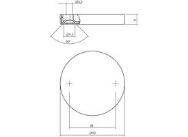 Afdekrozet verdekt ø53x8mm met nokken rvs