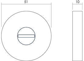 WC-sluiting verdekt ATP ø51x10mm met nokken en stift 8x8mm rvs