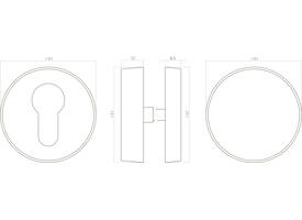 SKG3 veiligheidsrozetten rond ø52x12mm blind/profielcilindergat rvs