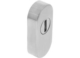 Veiligheid schuifrozet ovaal 73x33x14mm met sleufplaatje rvs