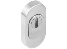 Veiligheid schuifrozet ovaal 74x34x14mm met kerntrekbeveiliging rvs