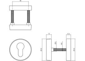 SKG3 veiligheidsrozetten rond verdekt ø52x12mm profielcilindergat rvs