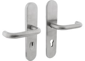 SKG3 veiligheidsbeslag ovaal verdekt 255x52mm kruk/kruk Rond profielcilindergat 72mm met kerntrekbeveiliging rvs