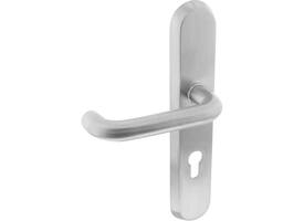 SKG3 veiligheid buitenschild ovaal 250x50mm met kruk Rond met veerconstructie profielcilindergat 72mm rvs