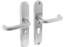 SKG3 veiligheidsbeslag ovaal 250x50mm kruk/kruk Rond met veerconstructie profielcilindergat 55mm met kerntrekbeveiliging rvs