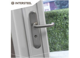 SKG3 veiligheidsbeslag ovaal 250x50mm kruk/kruk Rond met veerconstructie profielcilindergat 55mm met kerntrekbeveiliging rvs