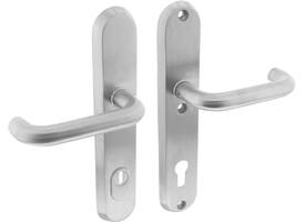 SKG3 veiligheidsbeslag ovaal 250x50mm kruk/kruk Rond met veerconstructie profielcilindergat 92mm met kerntrekbeveiliging rvs