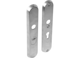 SKG3 veiligheidsschilden ovaal 250x50mm profielcilindergat 55mm met kerntrekbeveiliging rvs