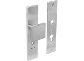 SKG3 veiligheidsschilden rechthoekig 250x50mm met greep profielcilindergat 72mm met kerntrekbeveiliging rvs
