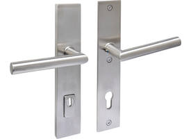 SKG3 veiligheidsbeslag rechthoekig 250x50mm kruk/kruk Jura met veerconstructie profielcilindergat 92mm met kerntrekbeveiliging rvs