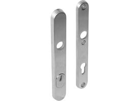 SKG3 veiligheidsschilden ovaal smal 254x35mm profielcilindergat 92mm met kerntrekbeveiliging rvs