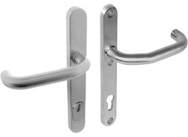 SKG3 veiligheidsbeslag ovaal smal 254x35mm kruk/kruk Verkropt profielcilindergat 92mm met kerntrekbeveiliging rvs
