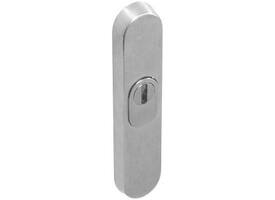 SKG3 veiligheid buitenrozet ovaal 156x35mm profielcilindergat 92mm met kerntrekbeveiliging (SKG3 uitsluitend icm veiligheidsbinnenschild smal) rvs