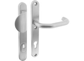 SKG3 veiligheidsbeslag ovaal smal 254x35mm greep/kruk Verkropt met veerconstructie profielcilindergat 92mm met kerntrekbeveiliging rvs