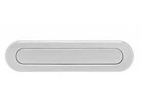 Briefplaat ovaal 340x80mm met verende klep binnendraaiend rvs